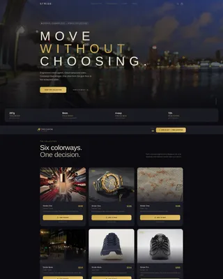 Cinematic Athleisure Shoe Landing Page Template