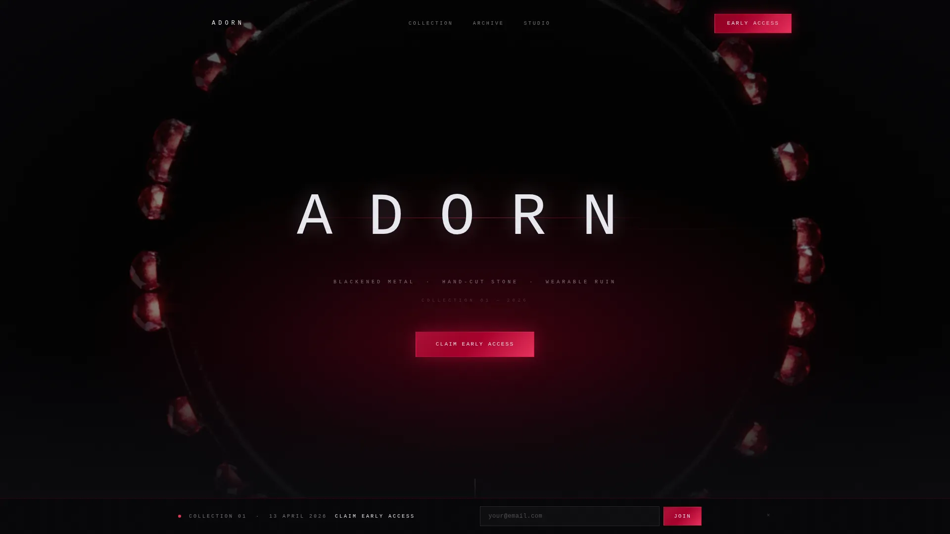 Dark Immersive Accessories Landing Page Template