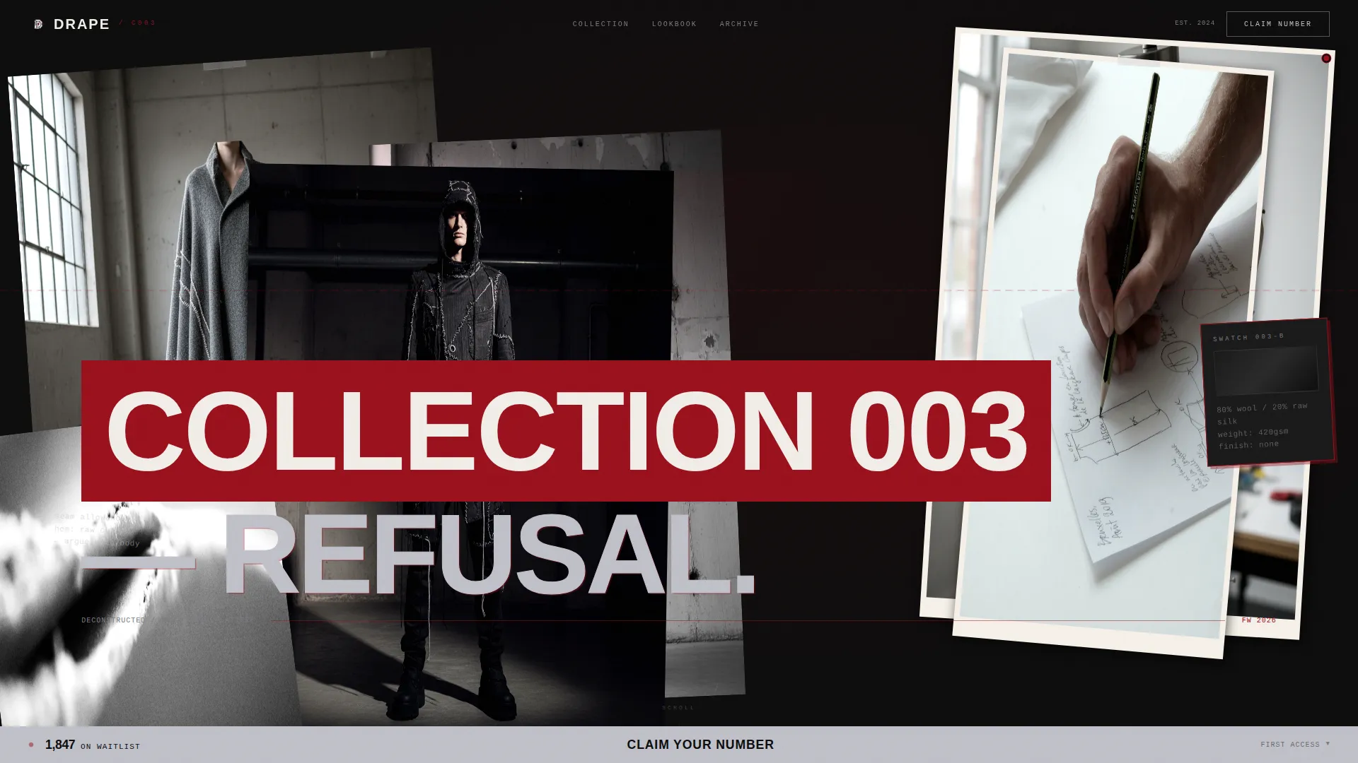 Brutalist Avant-Garde Fashion Landing Page Template