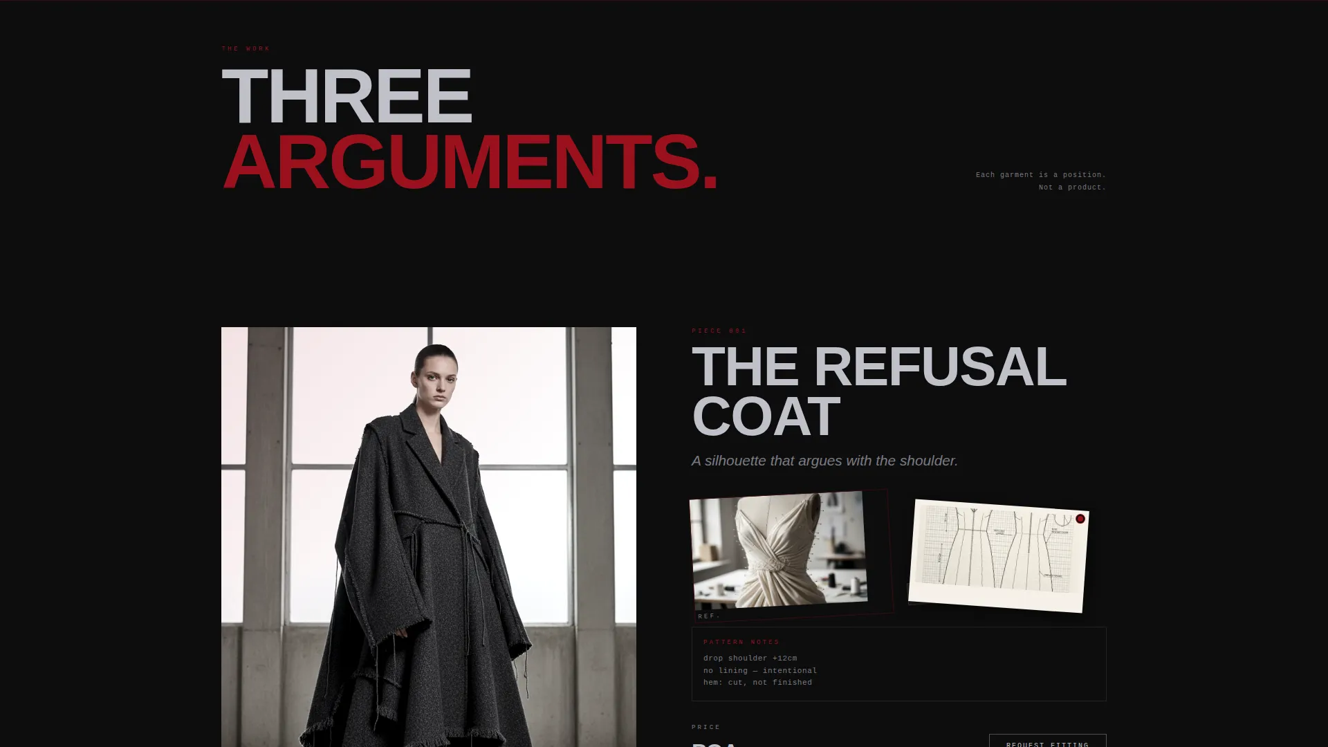 Brutalist Avant-Garde Fashion Landing Page Template