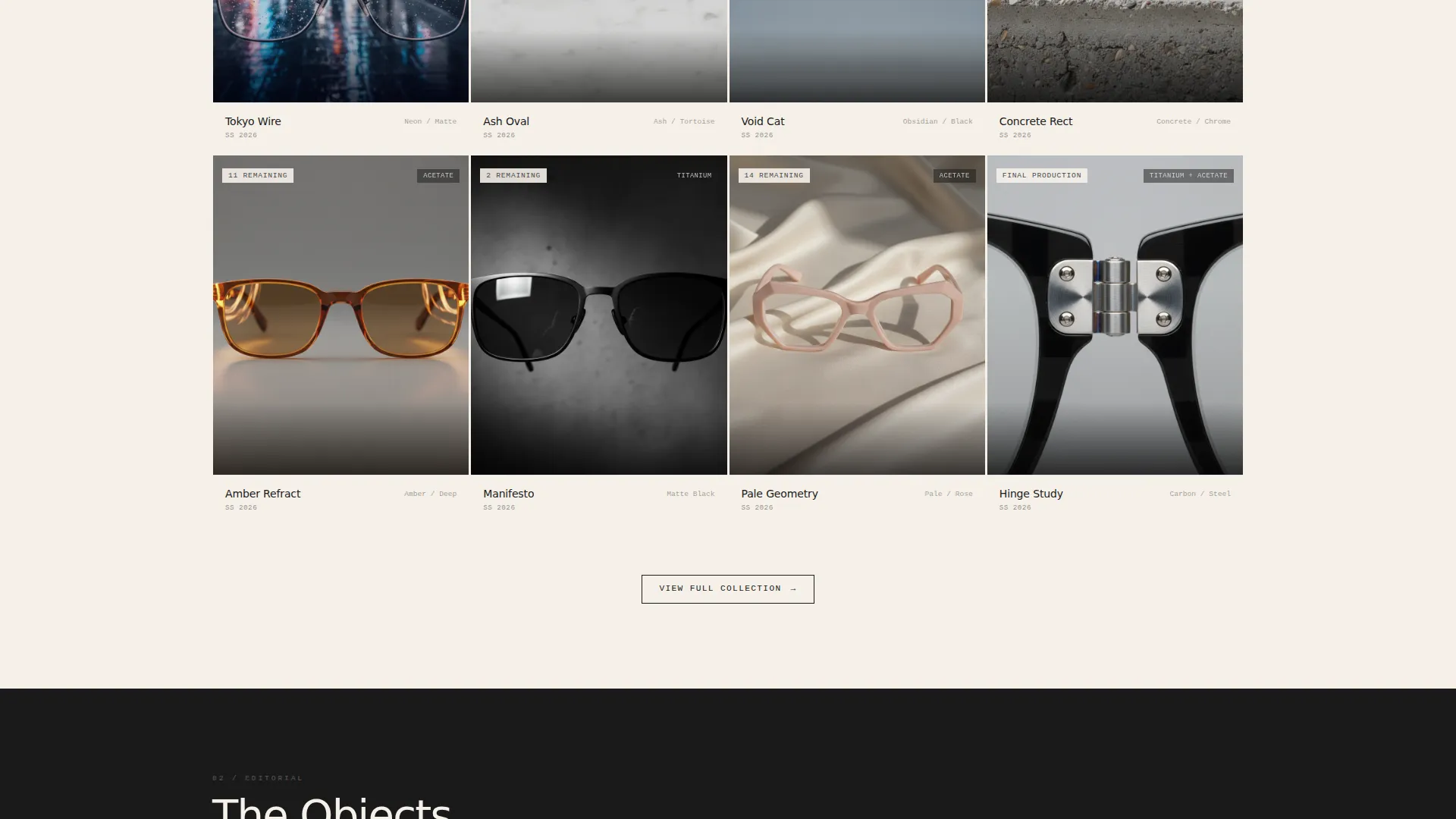Avant-Garde Eyewear Landing Page Template