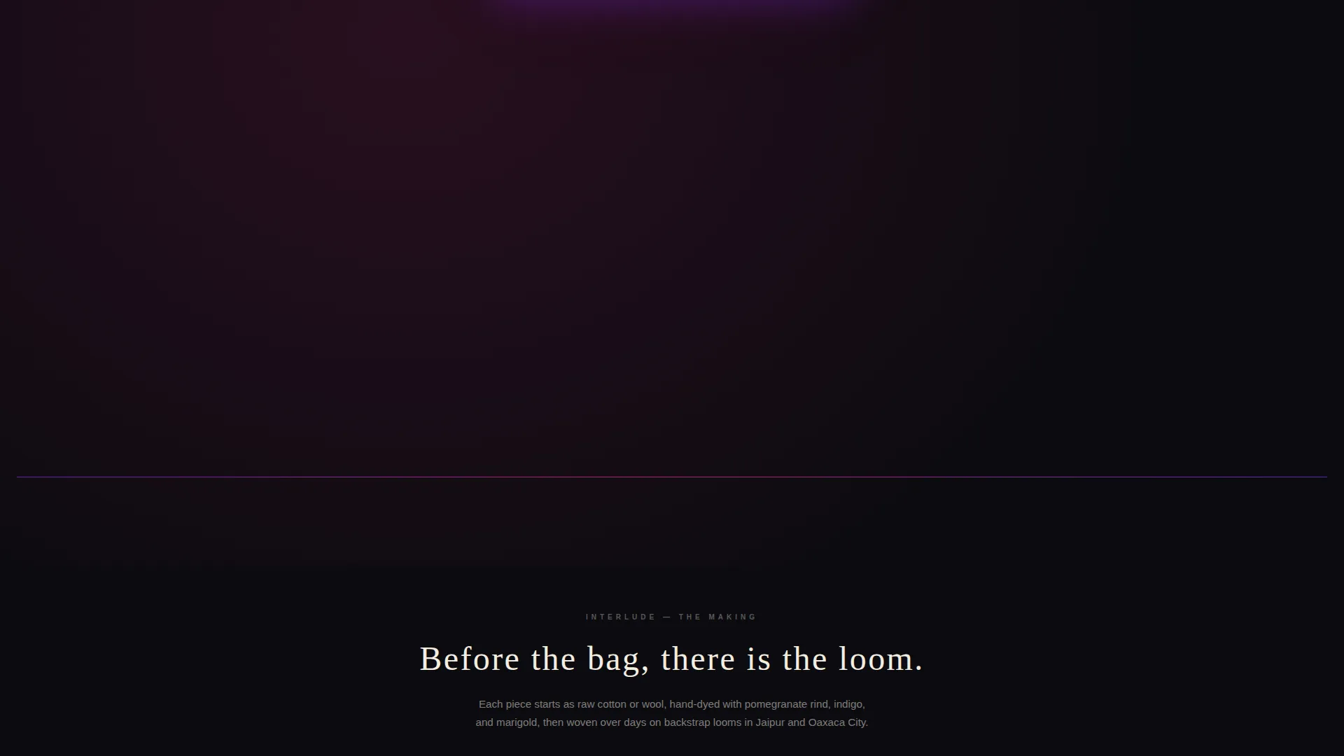 Bag Landing Page Template, Wanderloom