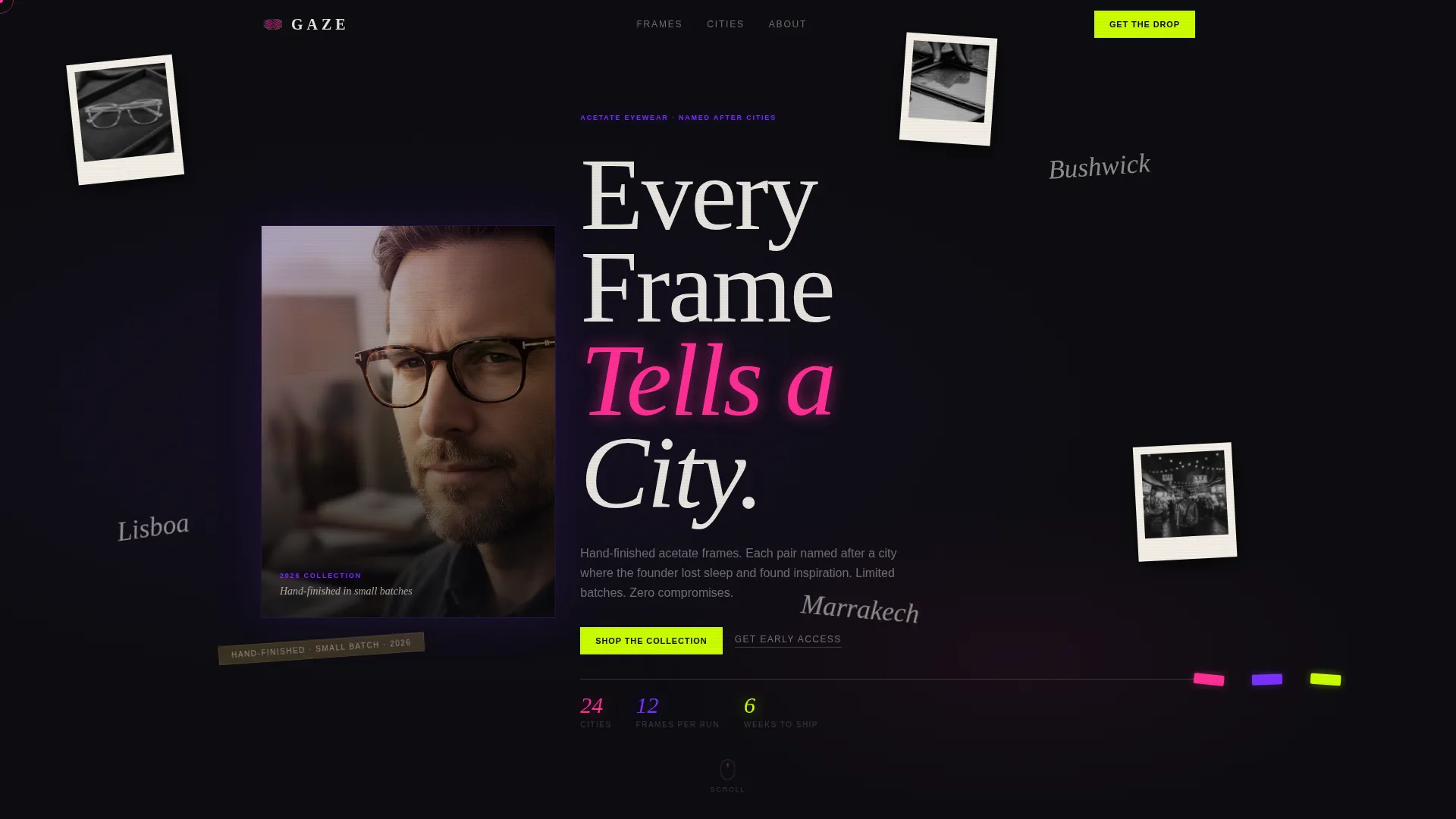 Bohemian Eyewear Brand Landing Page Template