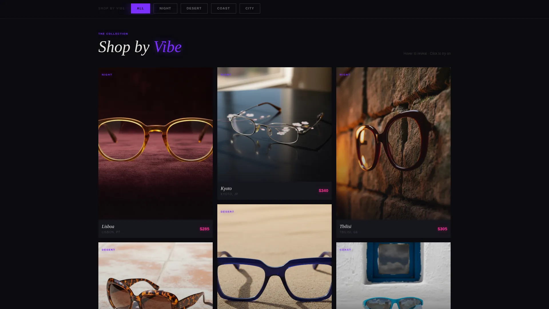 Bohemian Eyewear Brand Landing Page Template