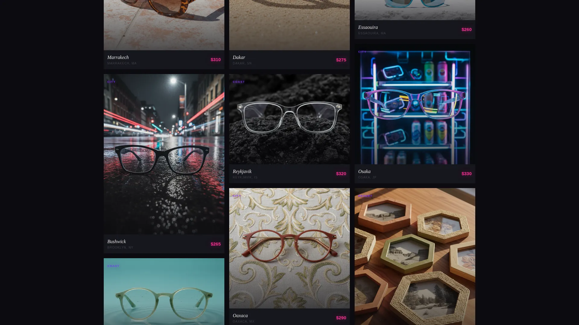 Bohemian Eyewear Brand Landing Page Template