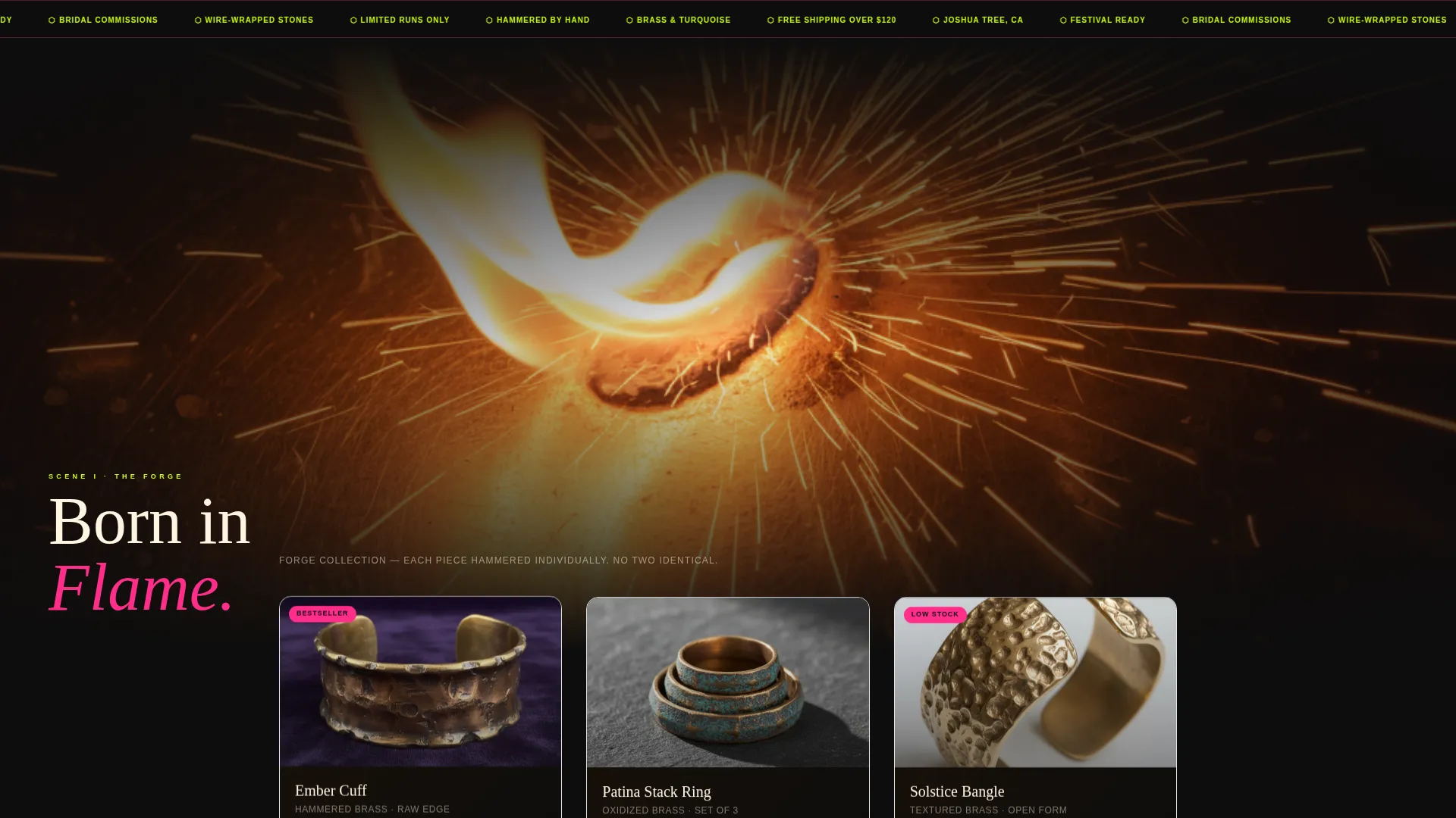 Neo-Retro Bohemian Jewelry Landing Page Template