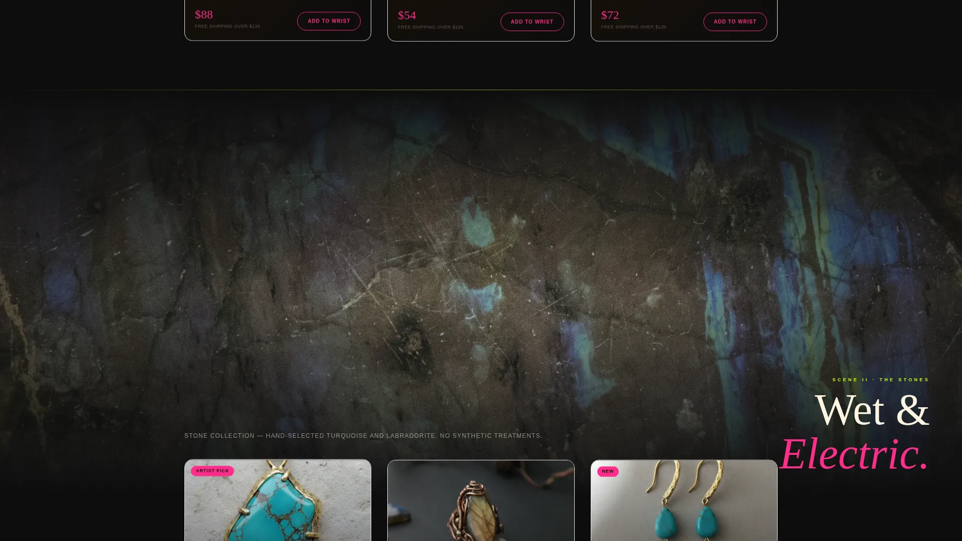 Neo-Retro Bohemian Jewelry Landing Page Template