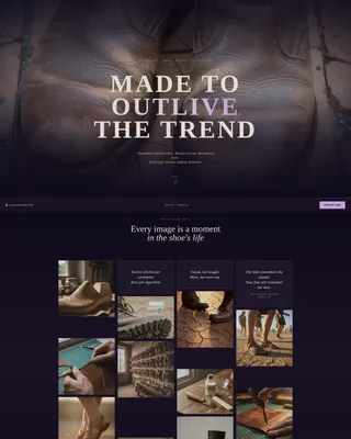 Dark Bohemian Shoe Brand Landing Page Template