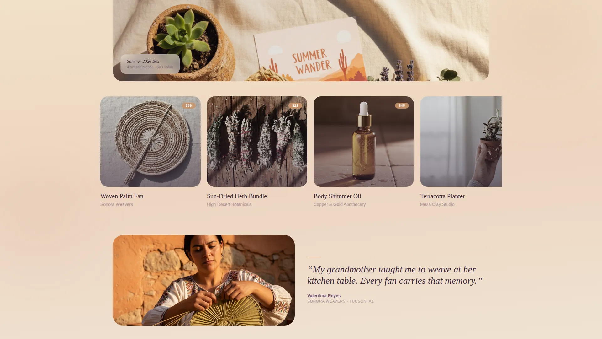 Bohemian Subscription Box Landing Page Template