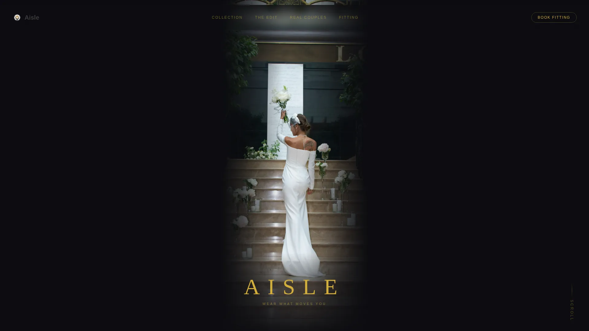 Immersive Bridal Landing Page for Alternative Wedding Wear