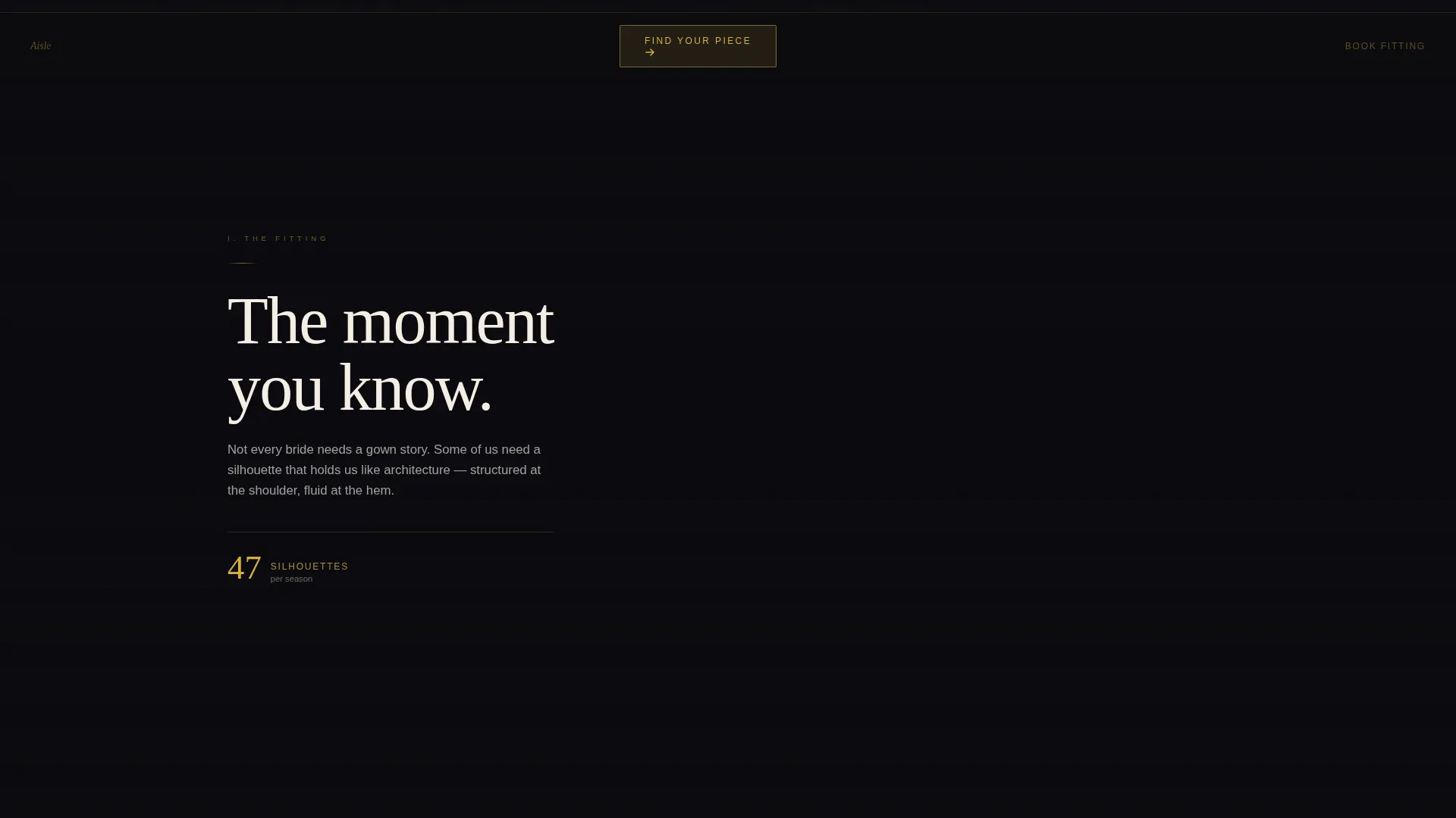 Immersive Bridal Landing Page for Alternative Wedding Wear