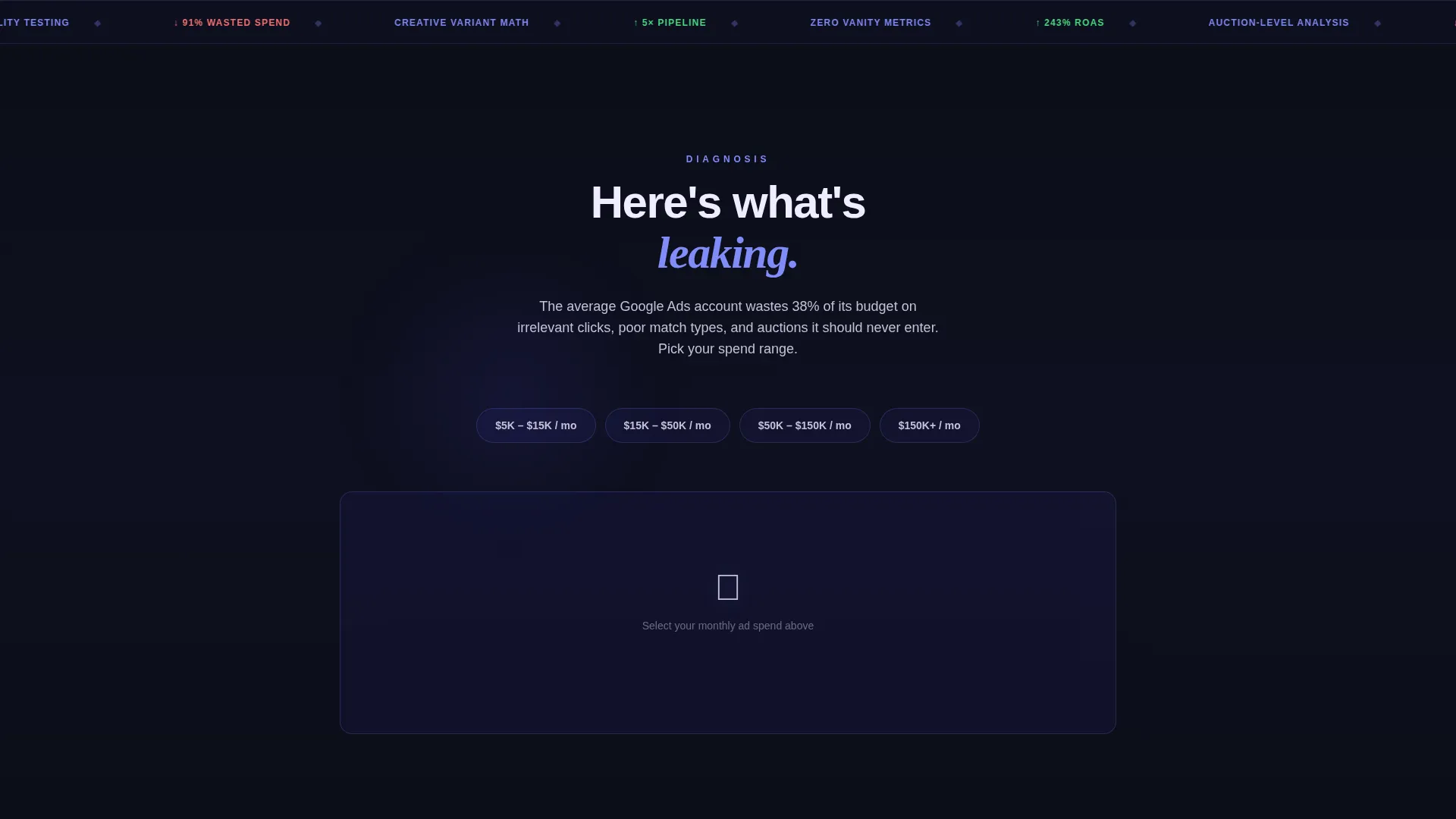 PPC & Paid Media Agency Budget ROI Website Template
