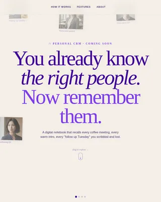 Personal CRM & Network Specialist Pre-Launch Website Template