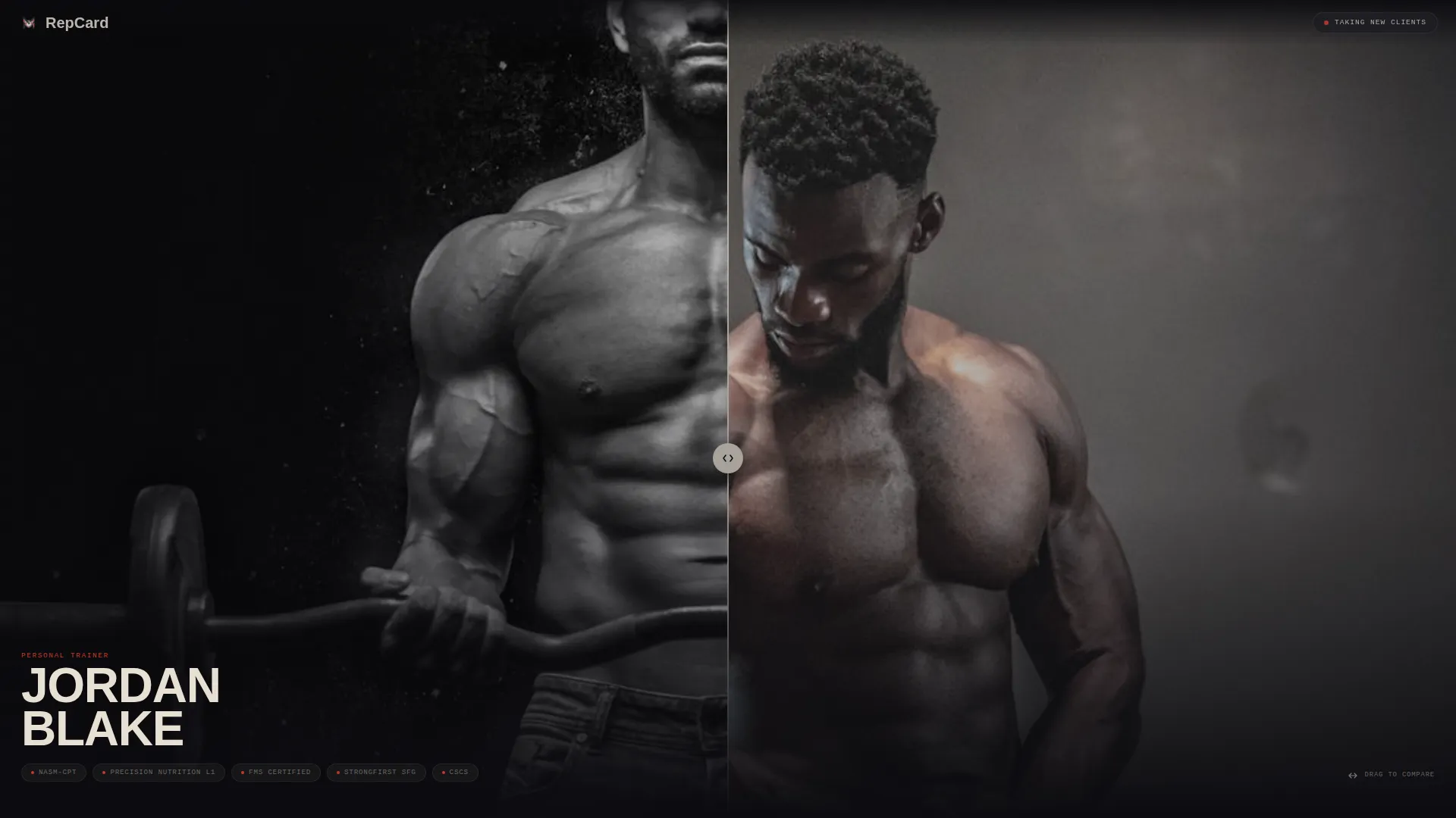 Personal Trainer Profile Professional Website Template