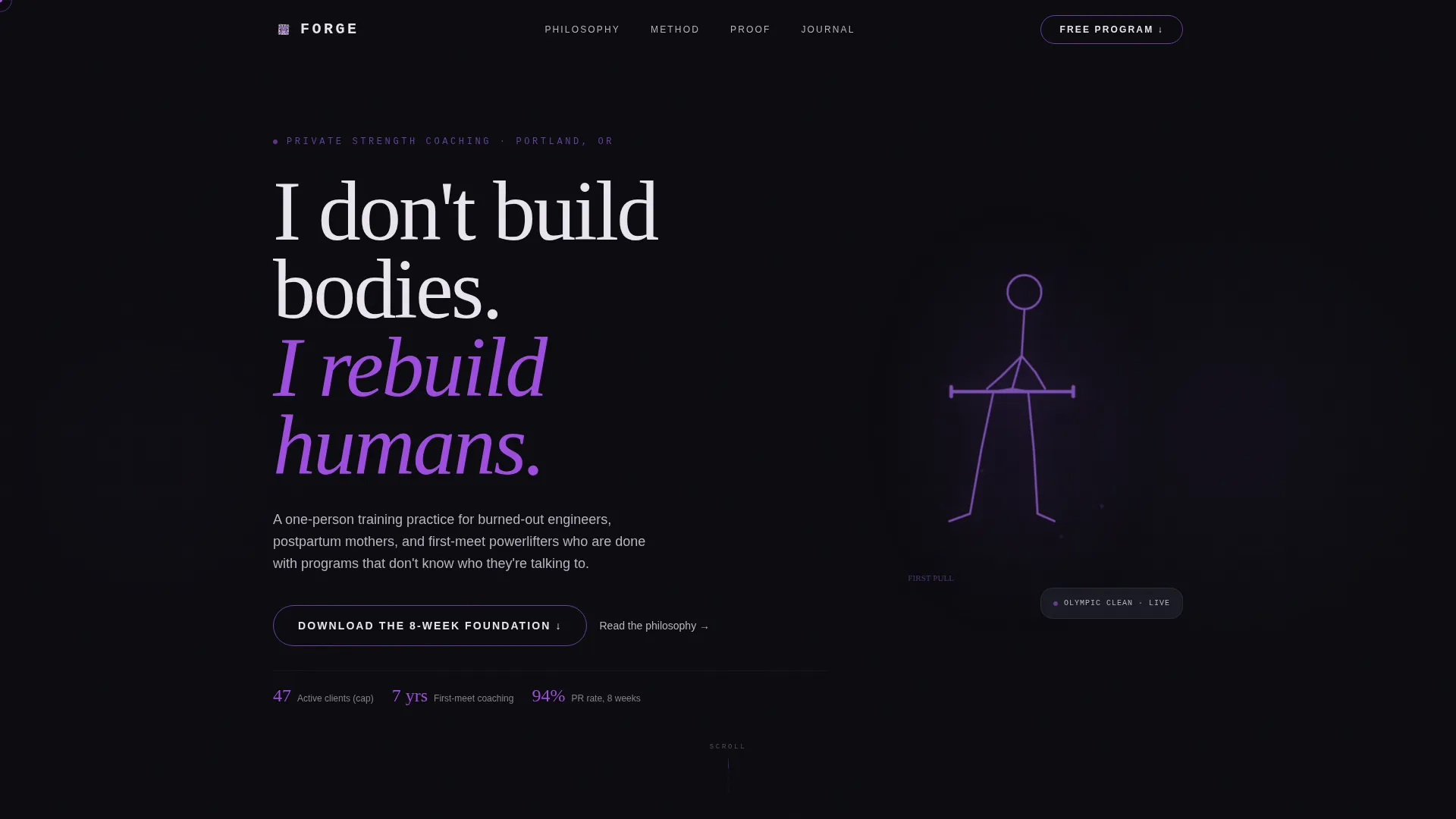 Personal Trainer Profile Advanced Professional Website Template