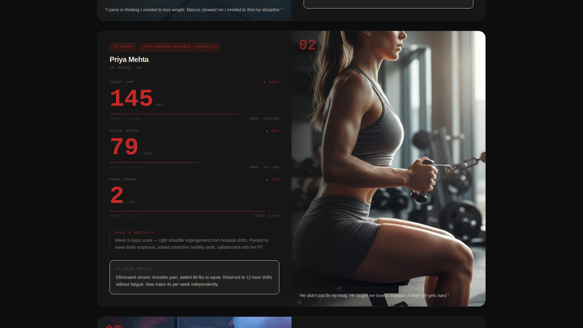 Personal Trainer Profile Careers Website Template