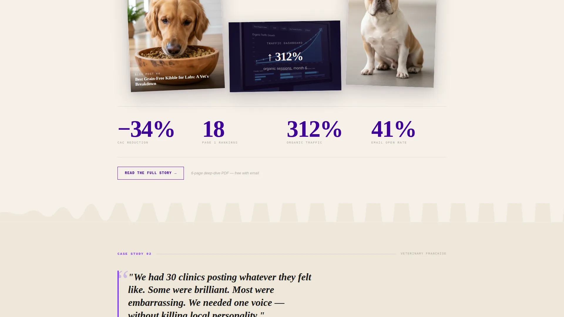 Pet Care Marketing & Agency Expert Portfolio Website Template