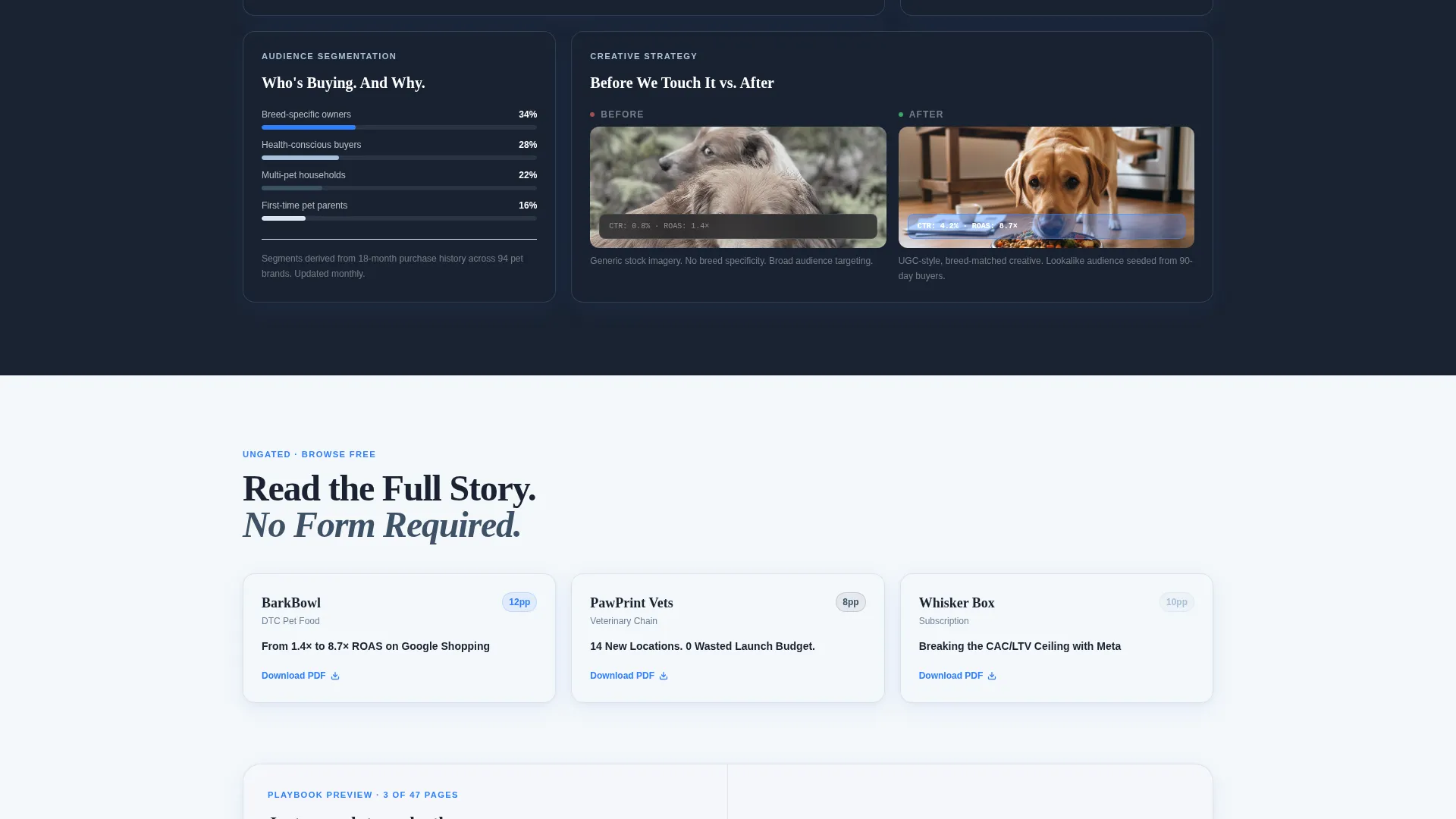 Pet Care Marketing & Agency Portfolio Website Template