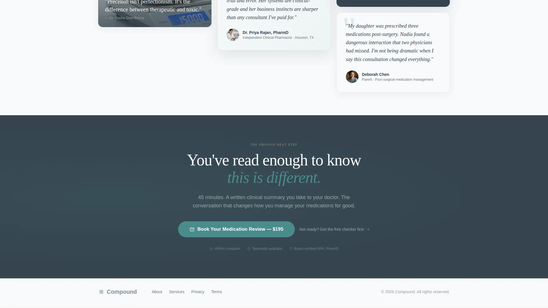 Pharmacist Profile Booking Website Template
