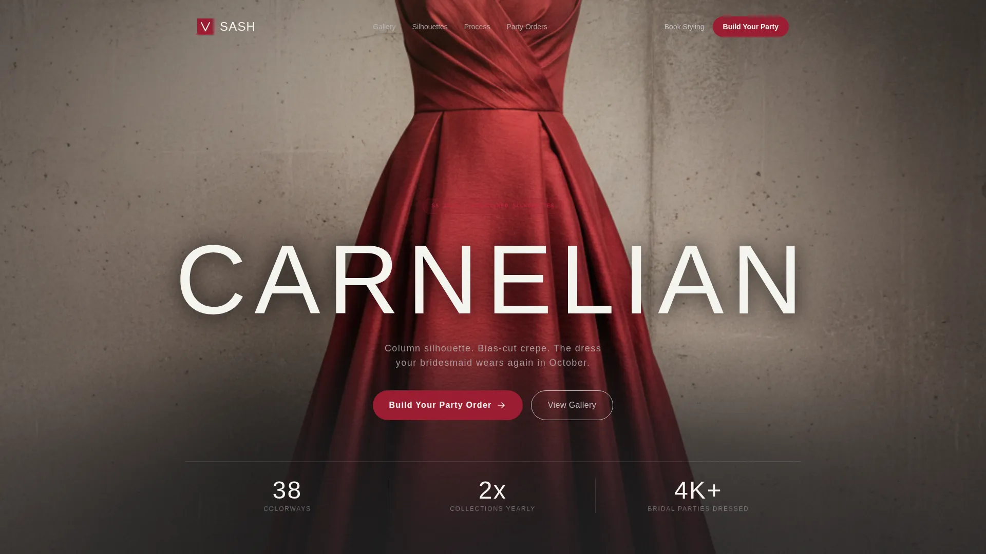 Bold Brutalist Bridesmaid Dress Landing Page Template