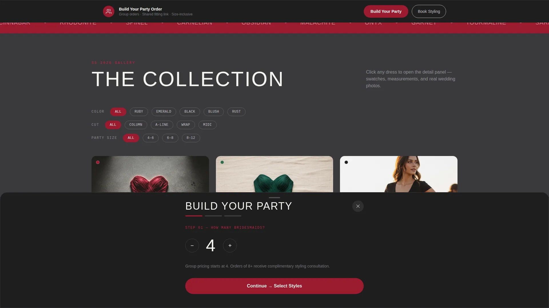 Bold Brutalist Bridesmaid Dress Landing Page Template
