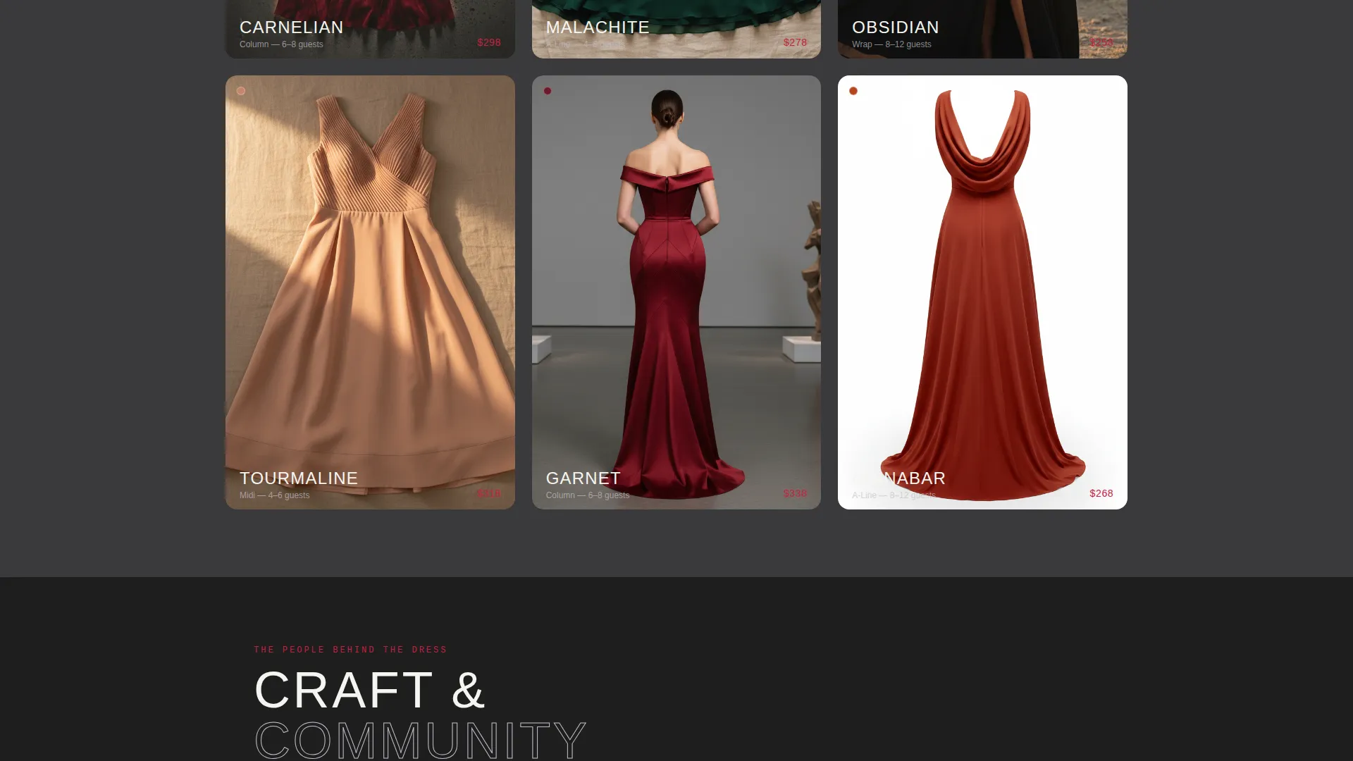 Bold Brutalist Bridesmaid Dress Landing Page Template