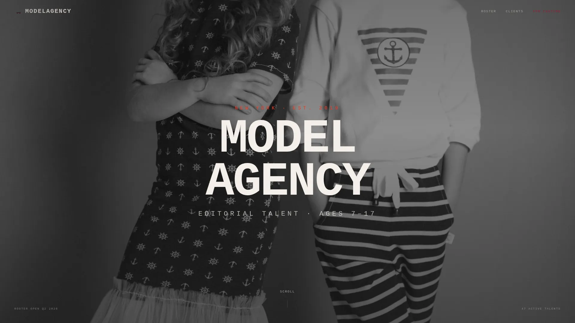 Inkandpaper Modelingagency Landing Page Template