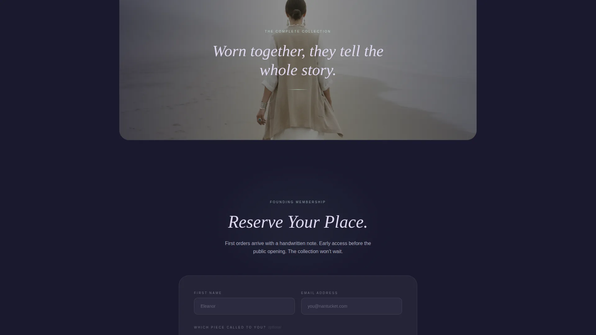 Coastal Grandmother Accessories Waitlist Landing Page
