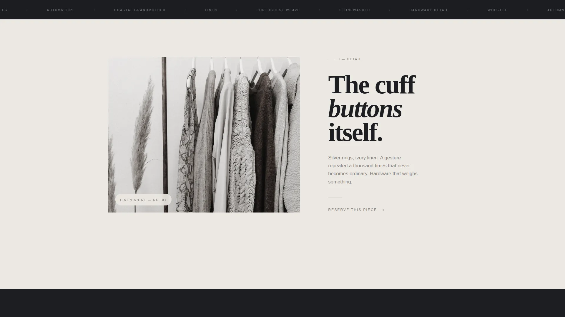 Cinematic Coastal Landing Page Template for Fashion Brands