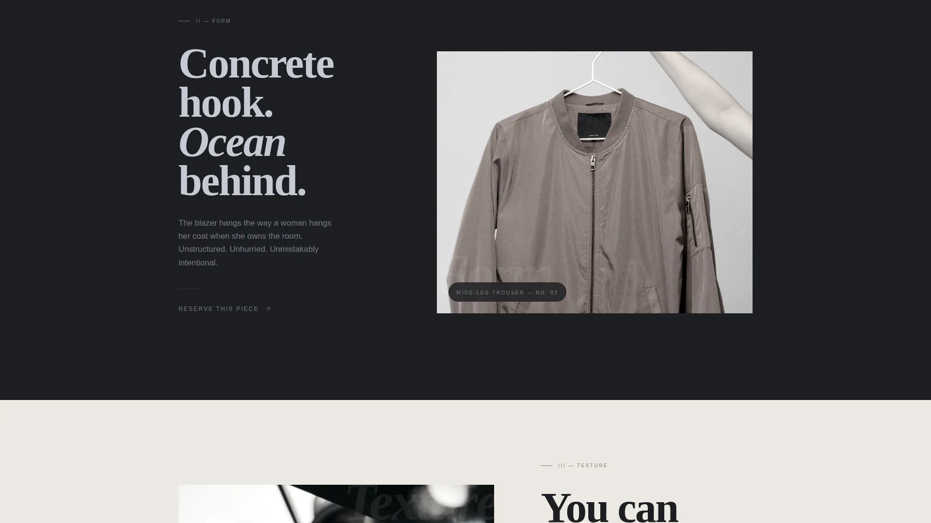 Cinematic Coastal Landing Page Template for Fashion Brands
