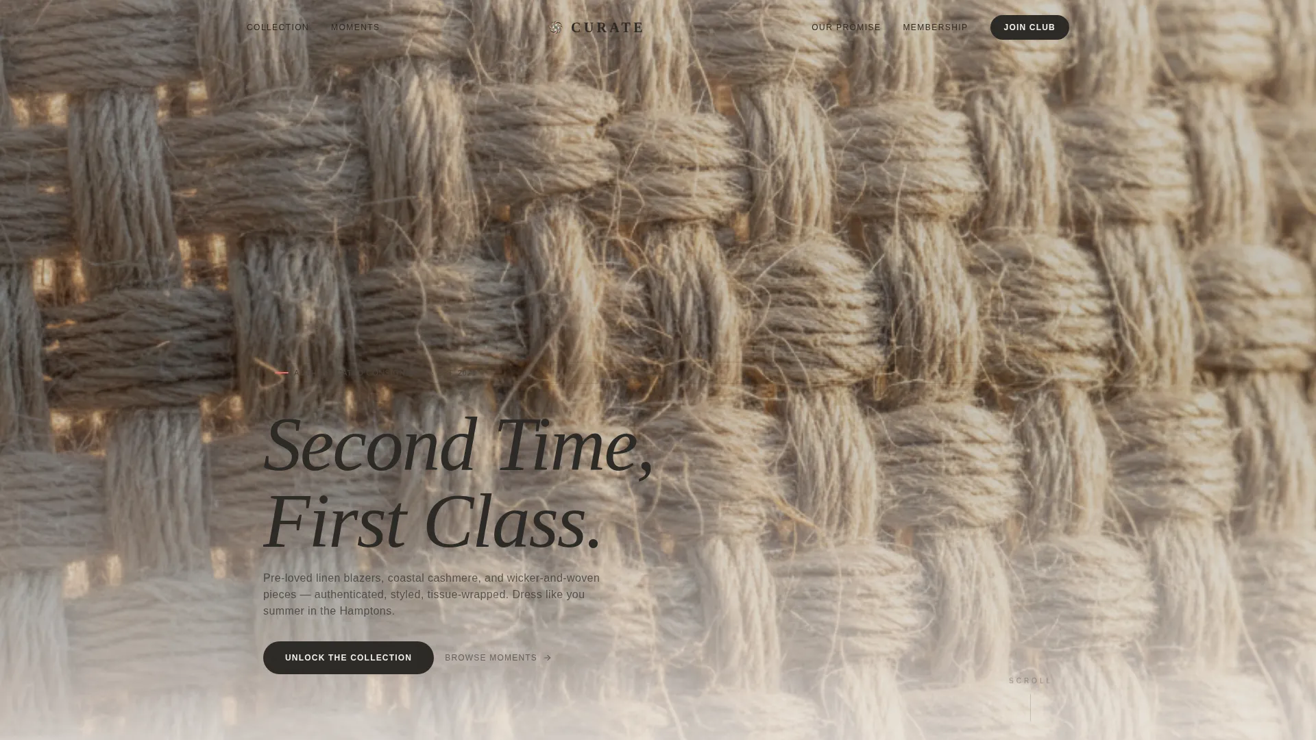 Elegant Resale Landing Page Template for Pre-Loved Fashion