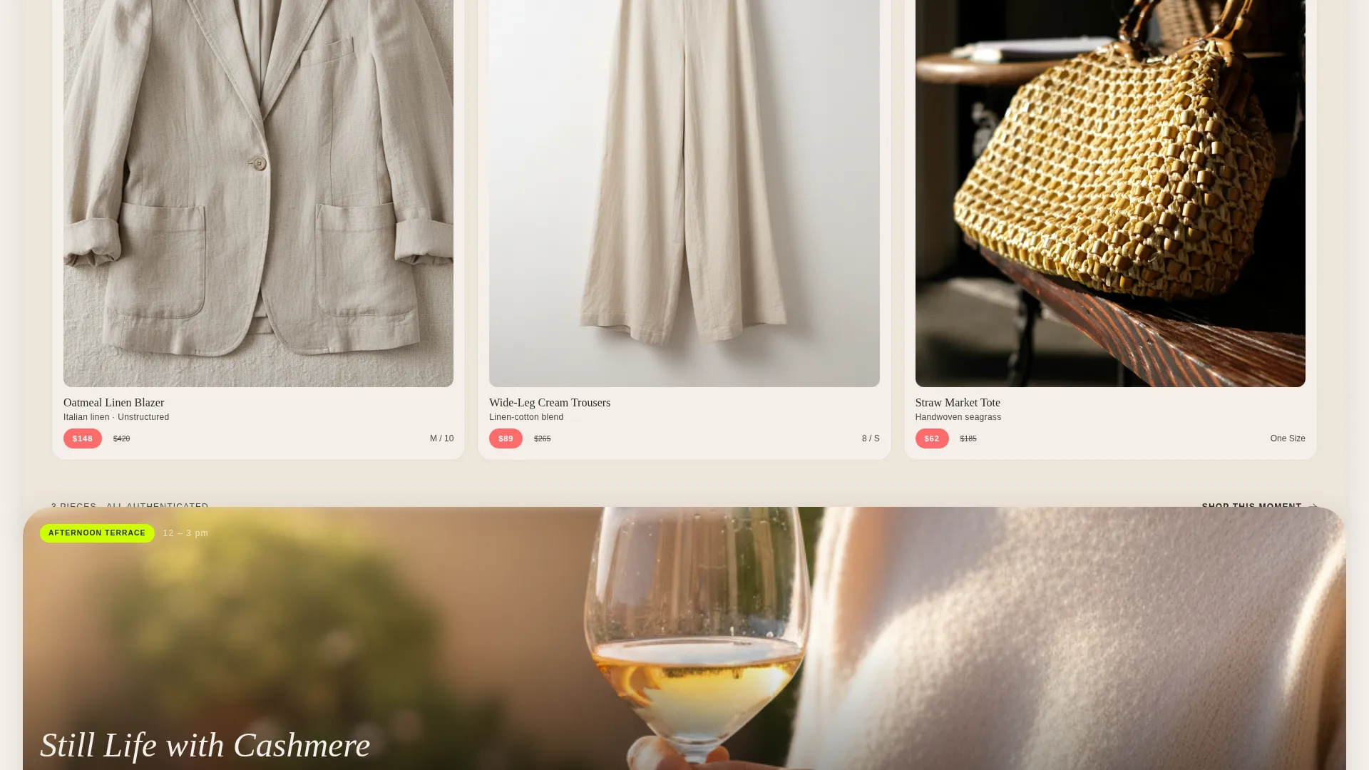 Elegant Resale Landing Page Template for Pre-Loved Fashion