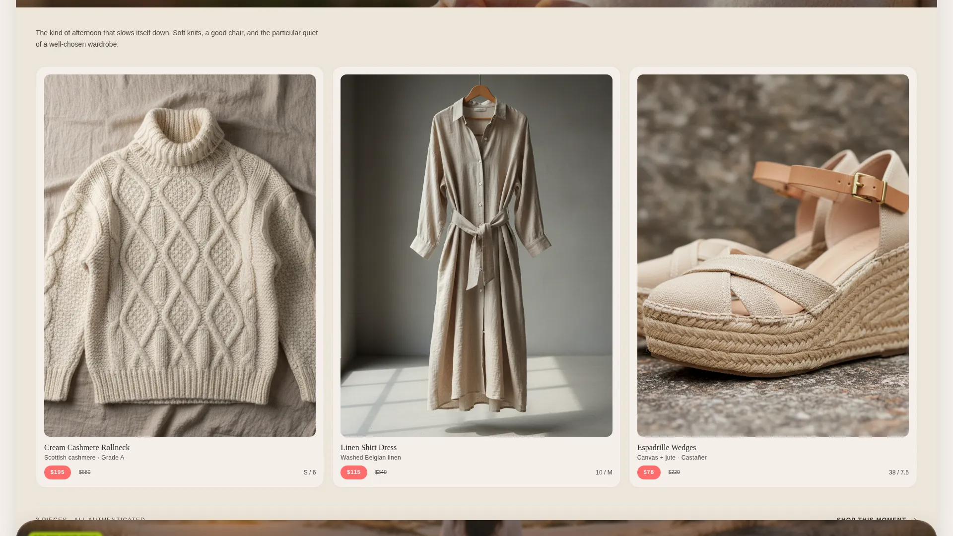 Elegant Resale Landing Page Template for Pre-Loved Fashion
