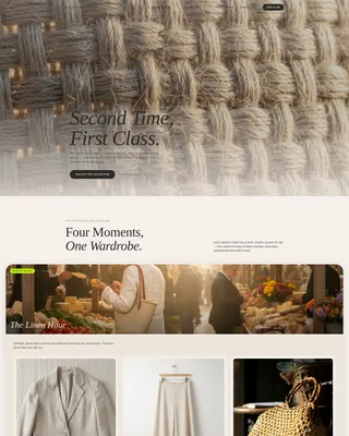 Elegant Resale Landing Page Template for Pre-Loved Fashion