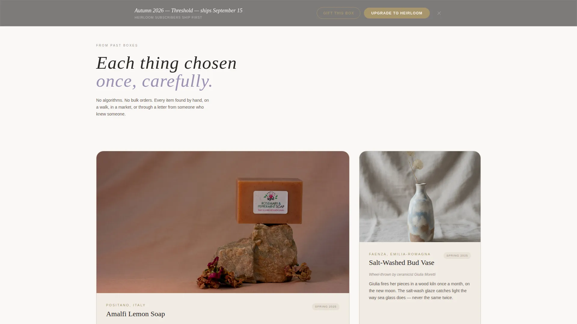 Coastal Grandmother Subscription Box Landing Page Template
