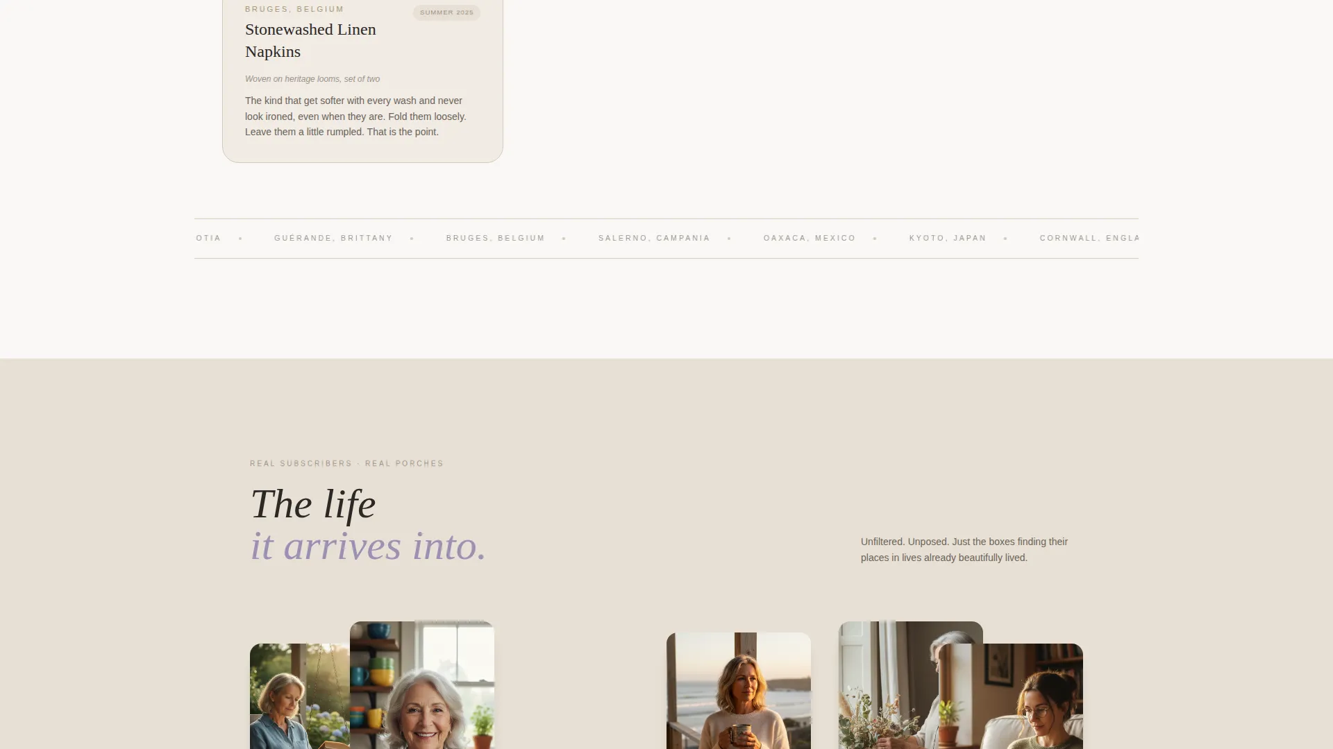 Coastal Grandmother Subscription Box Landing Page Template