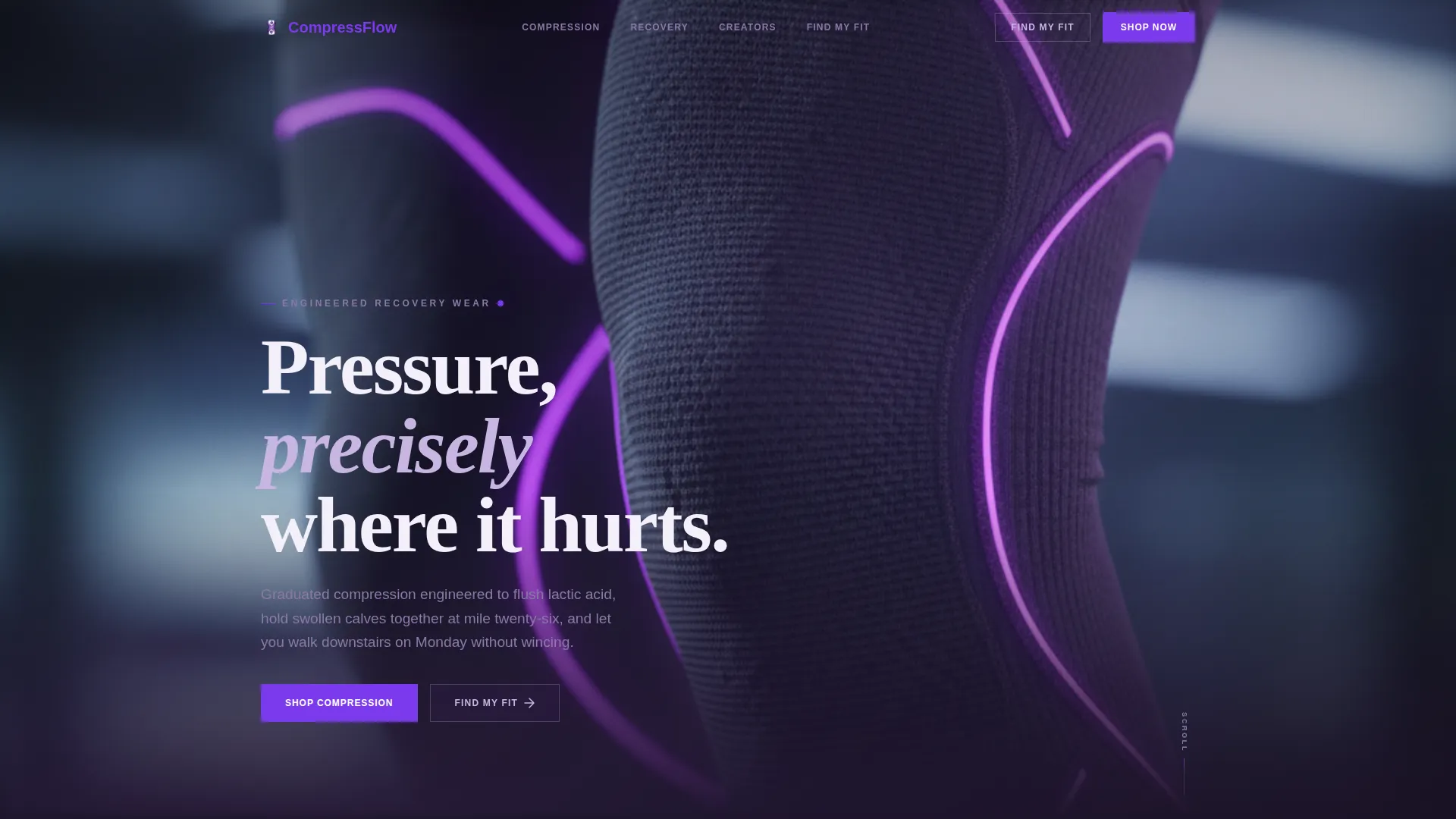 Compression & Recovery Wear Landing Page Template