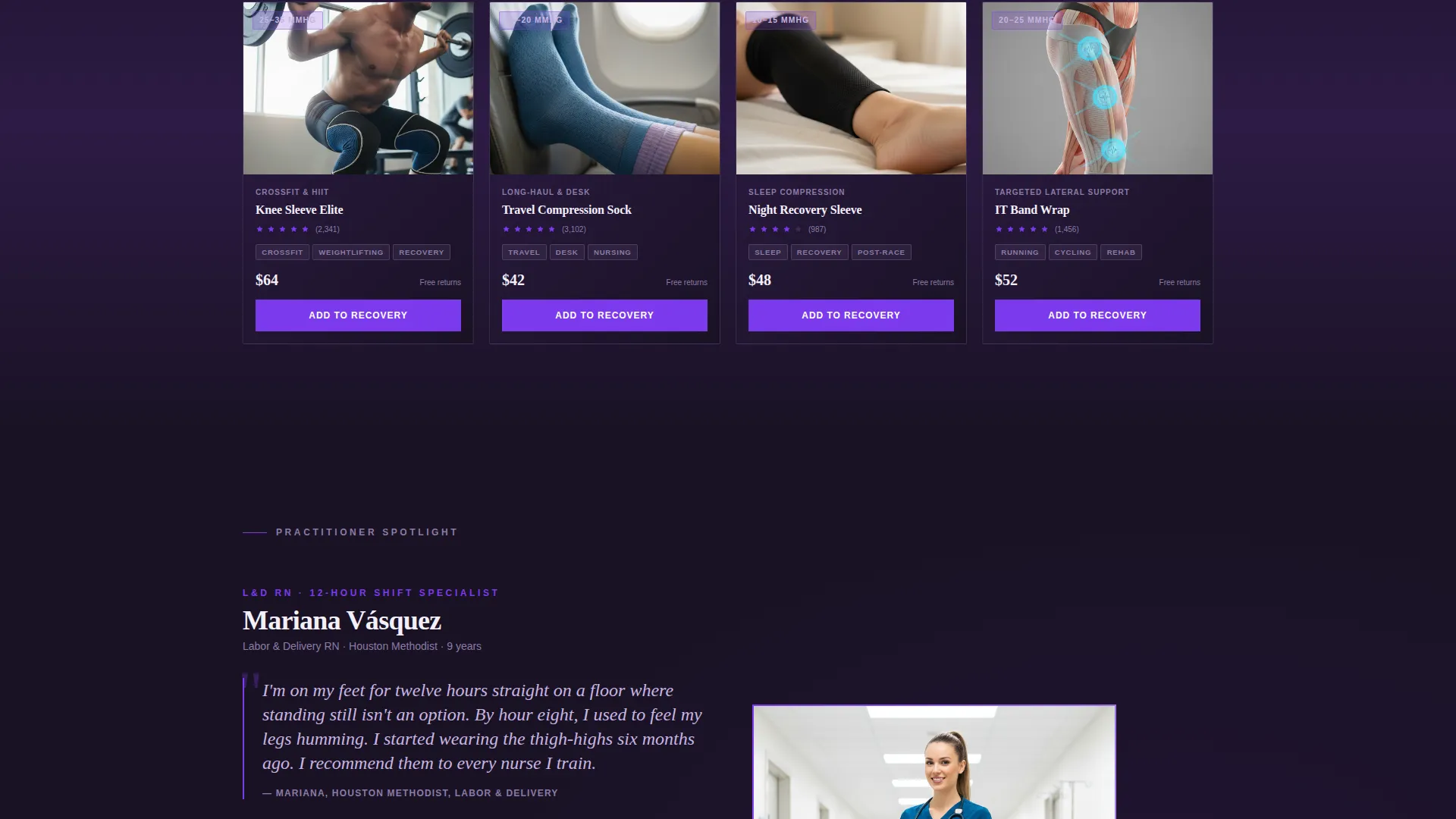 Compression & Recovery Wear Landing Page Template