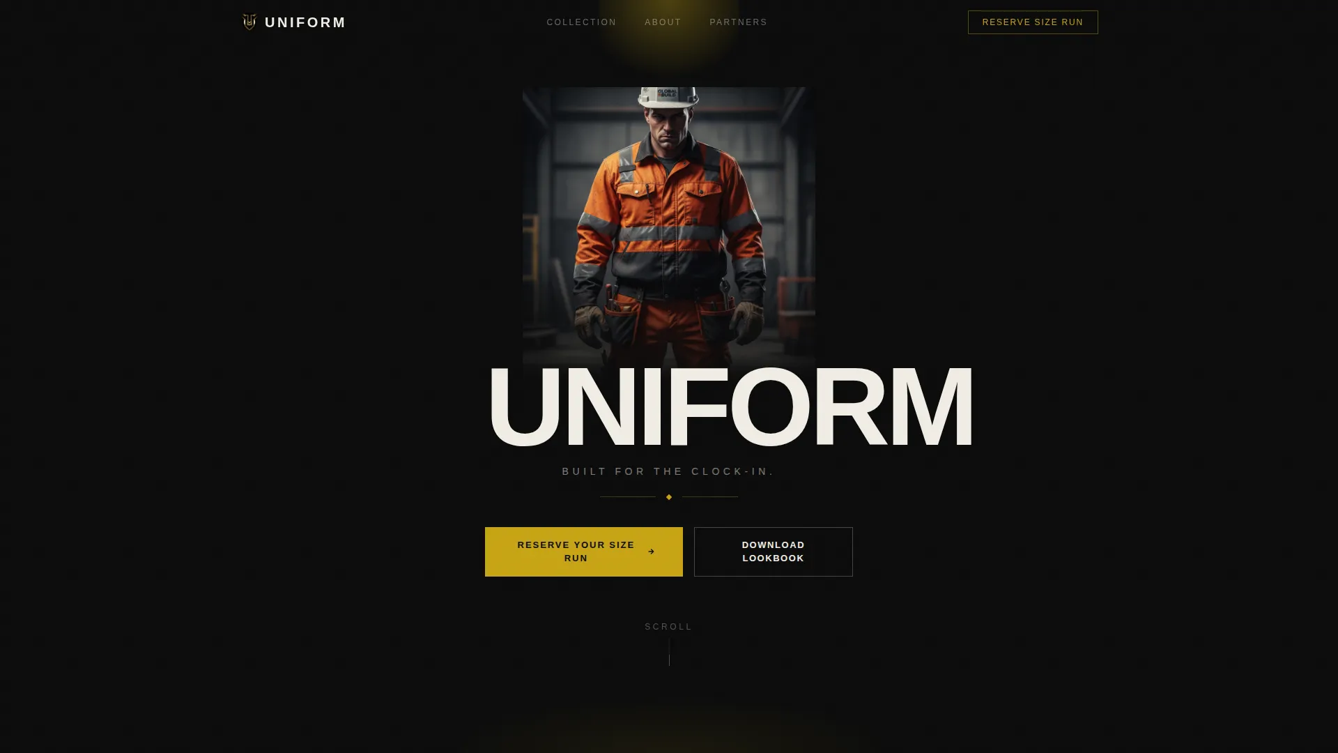 Bold Brutalist Workwear Waitlist Landing Page Template