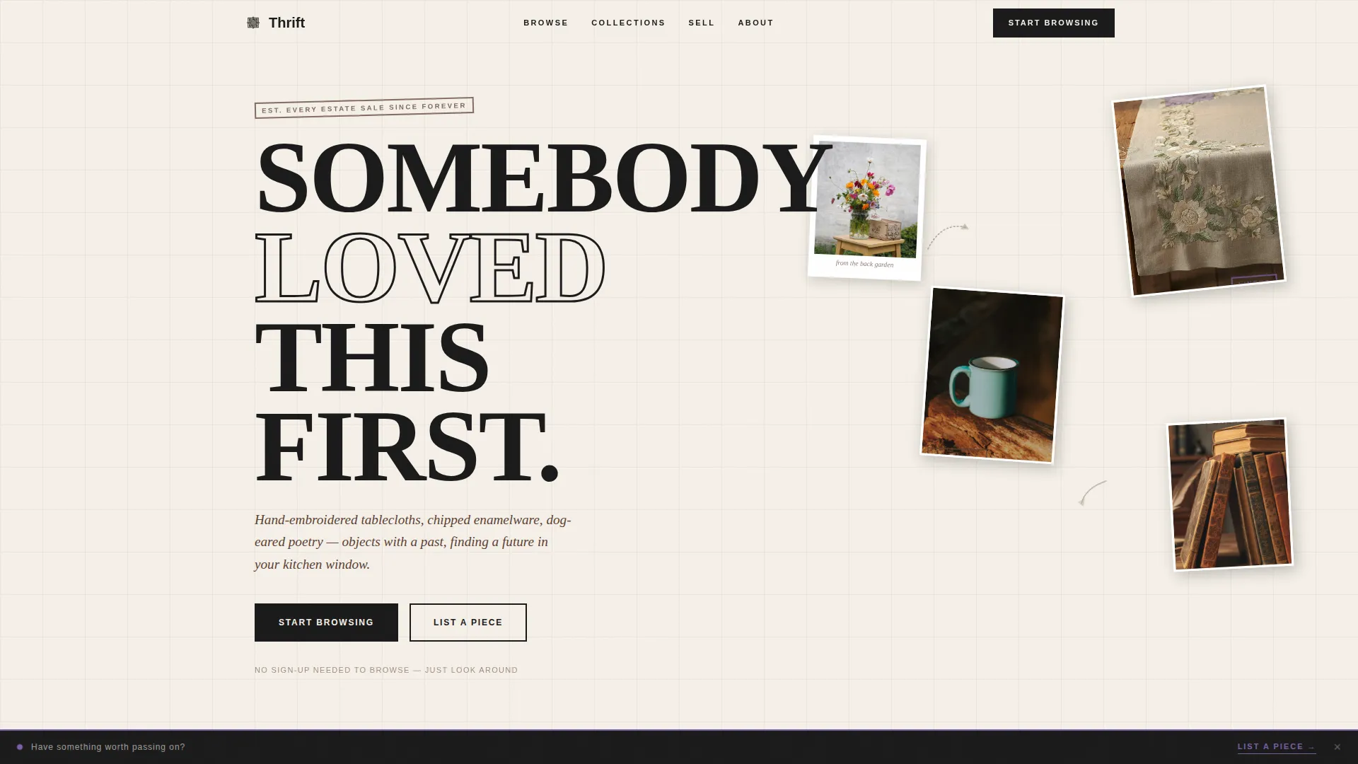 Cottagecore Resale Landing Page Template