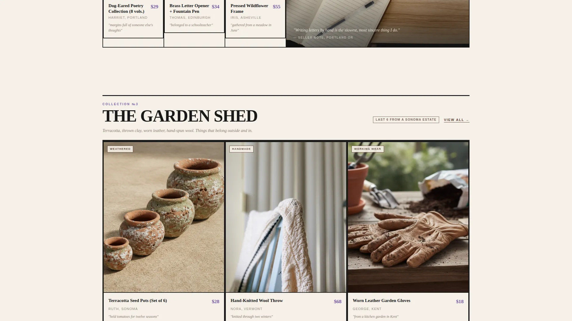 Cottagecore Resale Landing Page Template