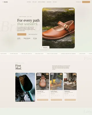 Cottagecore Shoe Brand Landing Page Template