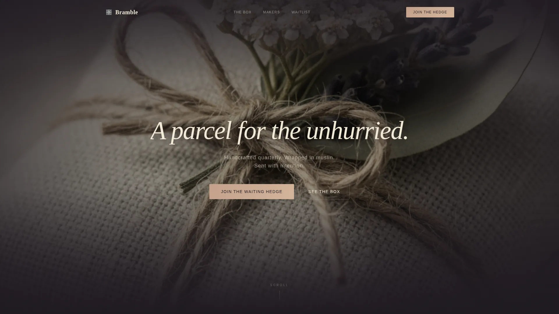 Cottagecore Subscription Box Waitlist Landing Page