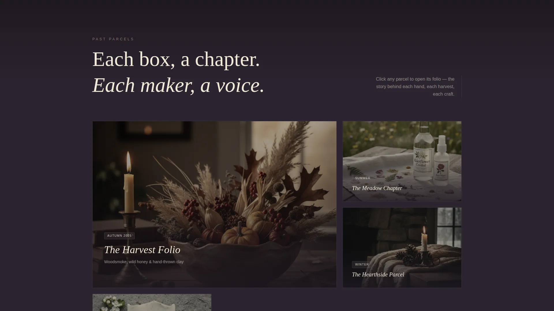 Cottagecore Subscription Box Waitlist Landing Page