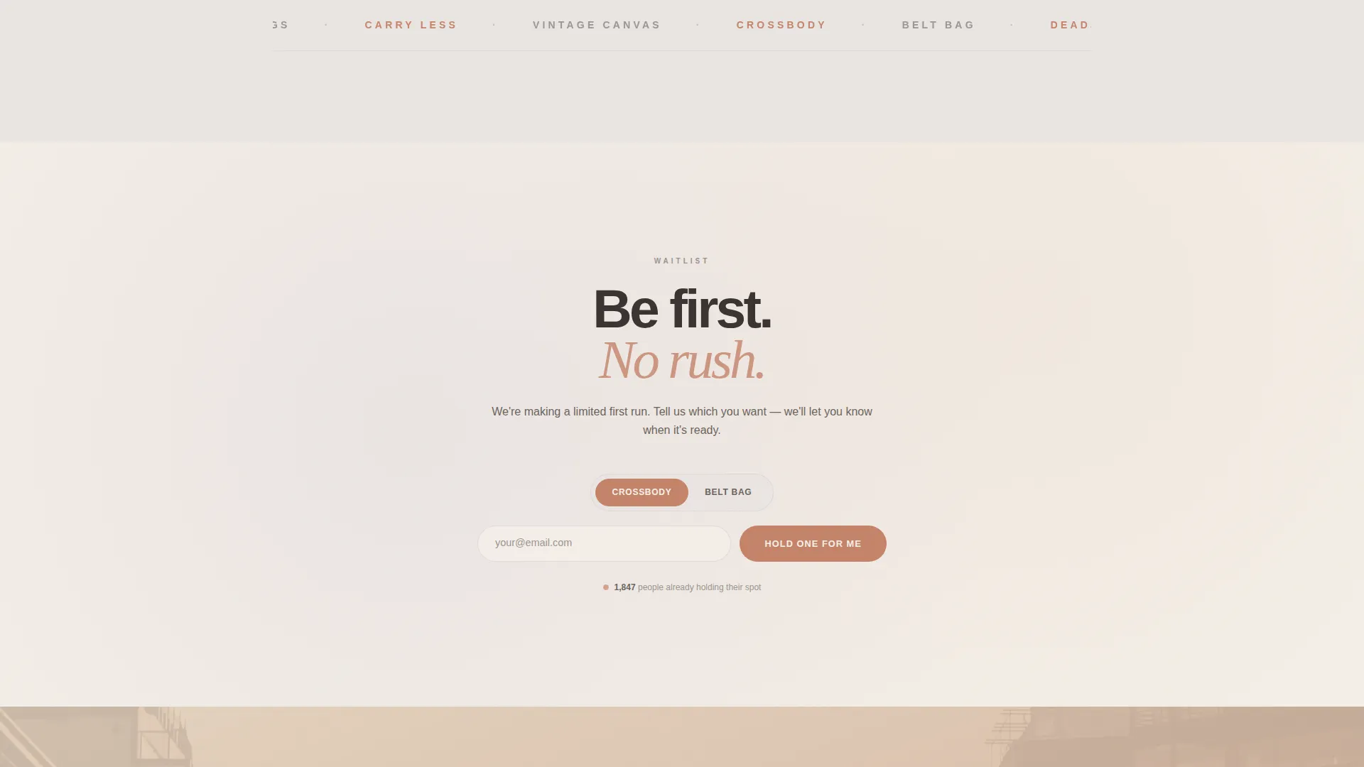 Specialist Bag & Luggage Brand Pre-Launch & Coming Soon Website Template