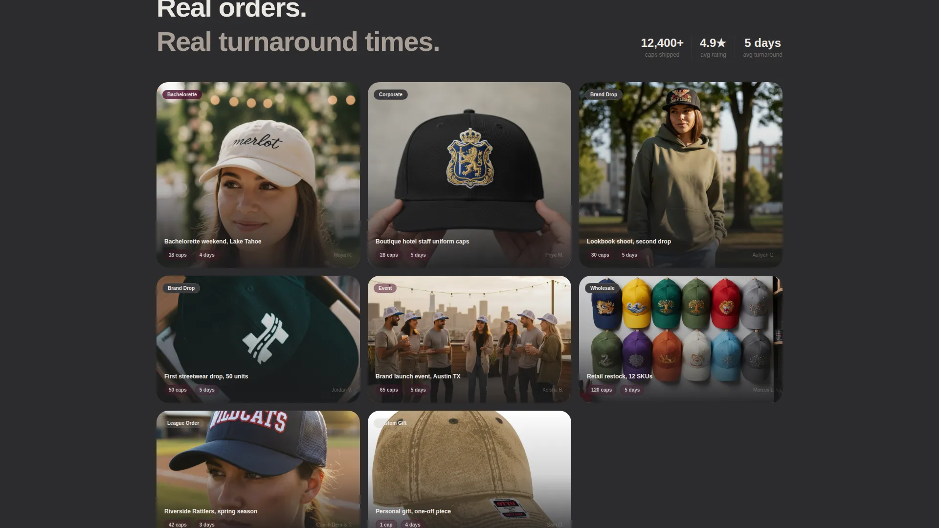 Custom Embroidered Cap Landing Page Template