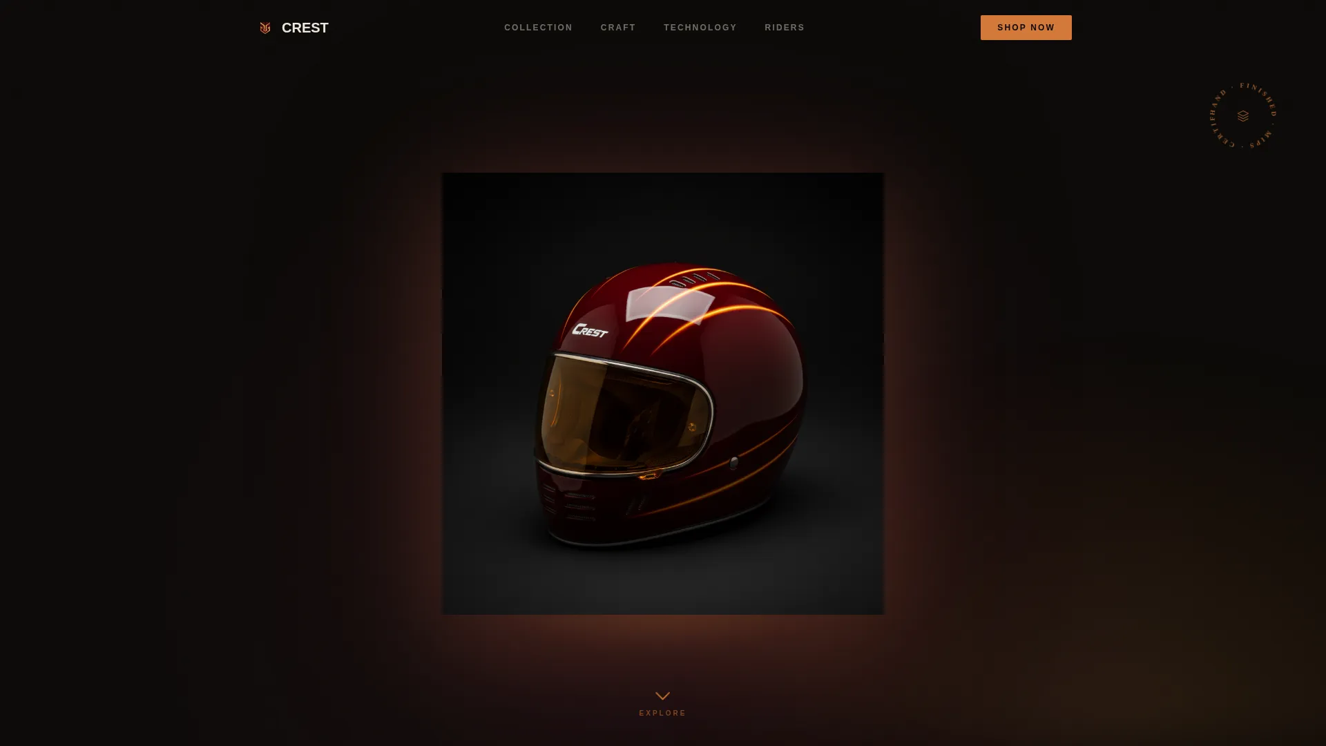 Cycling Helmet Landing Page Template - Neo-Retro Immersive