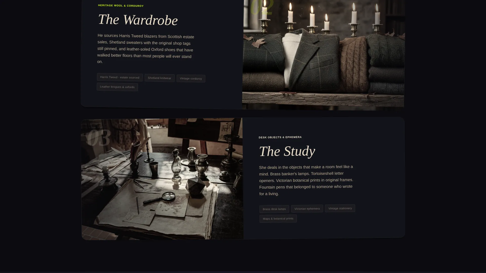Dark Academia Resale Waitlist Landing Page Template
