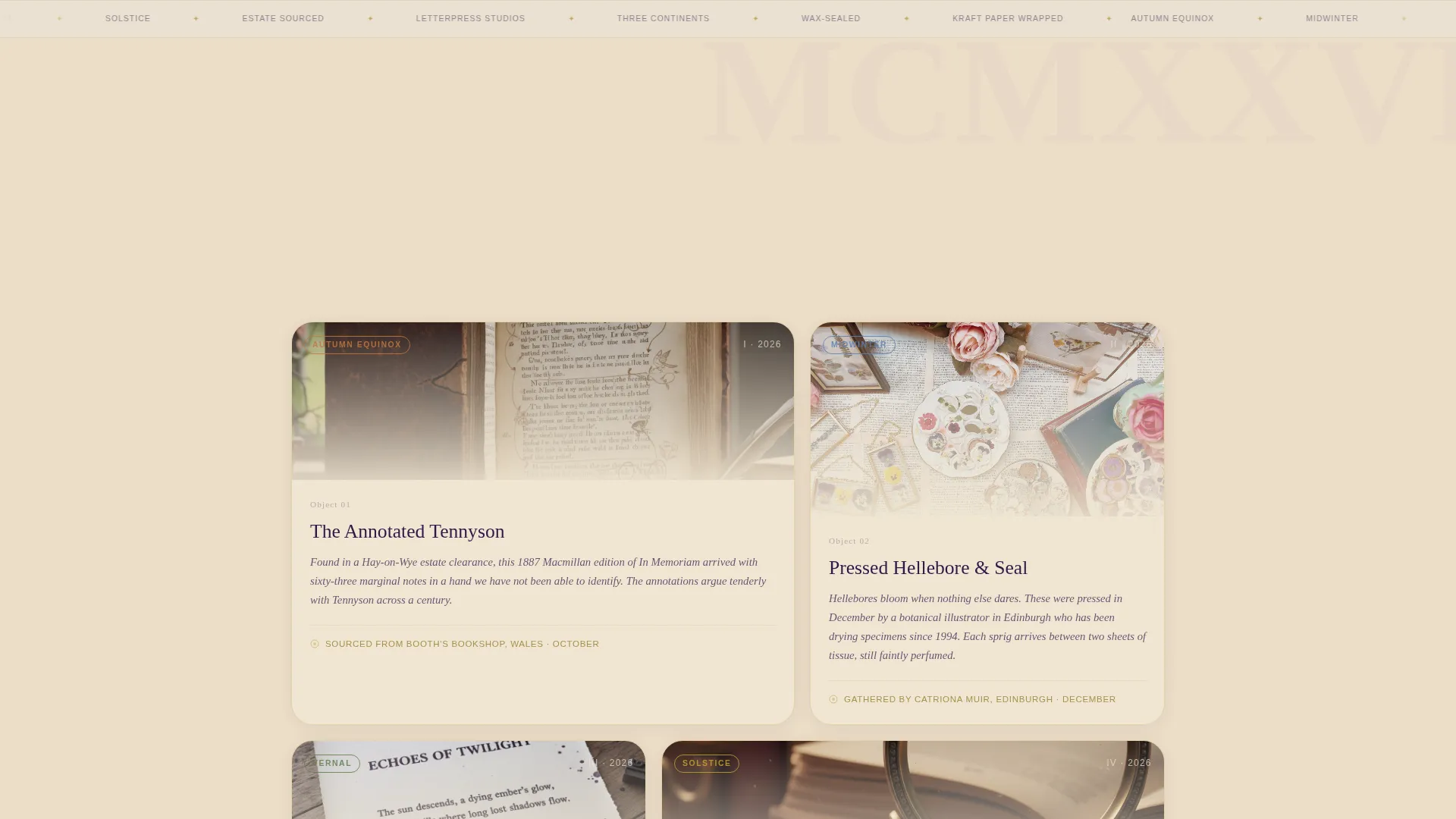 Dark Academia Subscription Box Landing Page Template