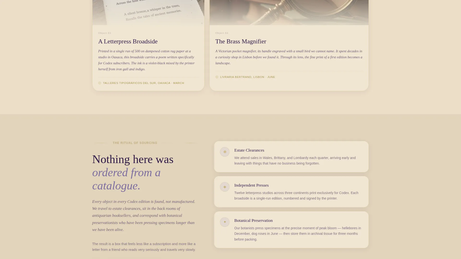 Dark Academia Subscription Box Landing Page Template